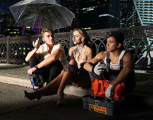 Алексей Воробьев и Настя Кудри на съемках клипа «Скажи». Фото: материалы пресс-служб.