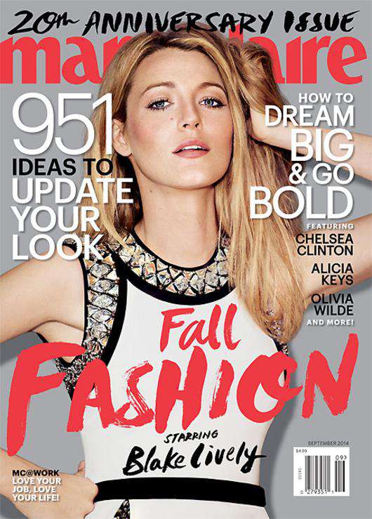 Блейк Лайвли на обложке журнала Marie Claire. Фото: www.marieclaire.com.