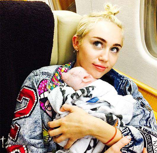 Майли Сайрус с мини-пигом. Фото: Instagram.com/mileycyrus.