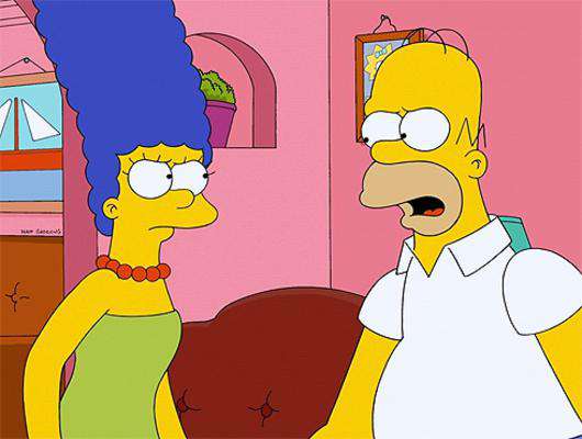 Гомер и Мардж. Кадр из мультипликационного сериала «Симпсоны».