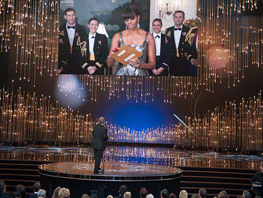 Мишель Обама и Джек Николсон на церемонии вручения наград Оскар. Фото: Rex Features/Fotodom.ru.