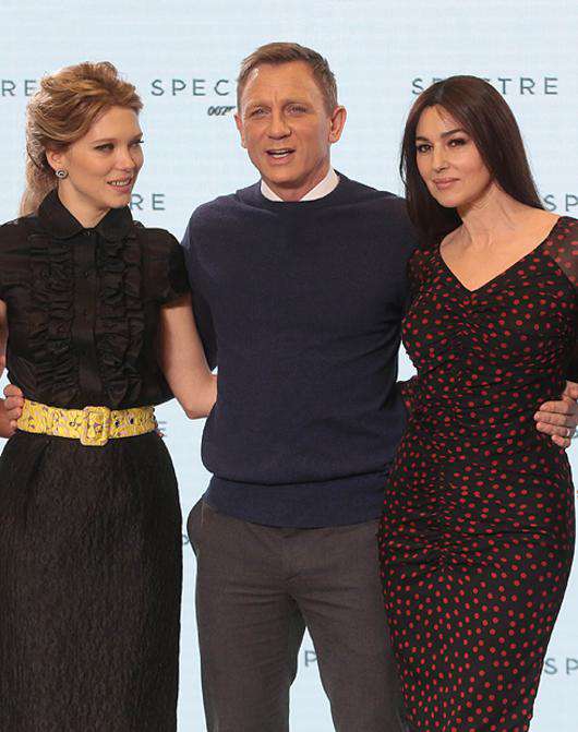 Леа Сейду, Дэниел Крейг и Моника Беллуччи. Фото: All Over Press.