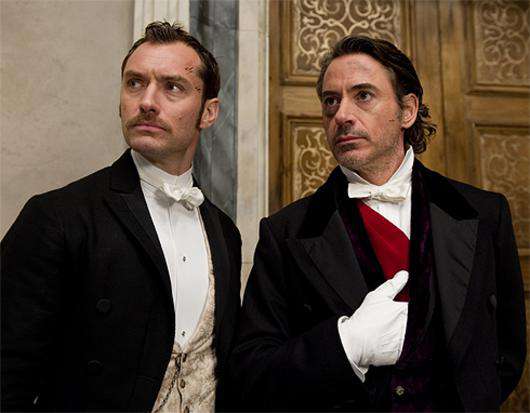 Джуд Лоу и Роберт Дауни-младший. Кадр из фильма «Шерлок Холмс: Игра теней».