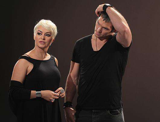 Катя Лель и Александр Буре на съемках клипа.