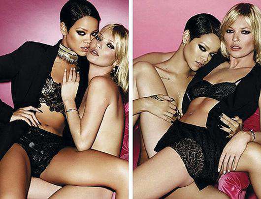 Рианна и Кейт Мосс. Фото: Twitter.com.