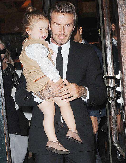 Дэвид Бекхэм с дочерью Харпер. Фото: Startracks Photo/Fotodom.ru.