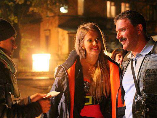 Ксения Собчак и Максим Виторган на съемках фильма «Корпоратив».