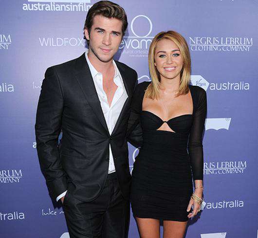 Лиам Хемсворт и Майли Сайрус. Фото: Rex Features/Fotodom.ru.