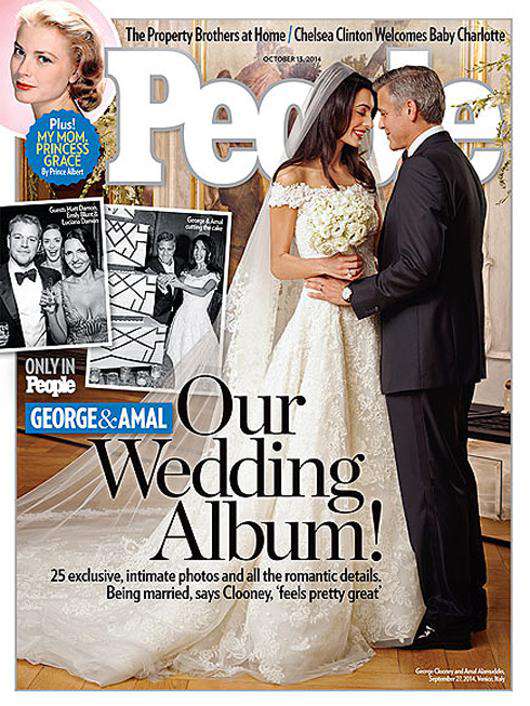 Первый свадебный снимок Джорджа Клуни и Амаль Аламуддин. Фото: www.people.com.