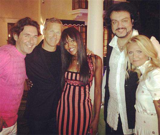 Андрей Малахов, Филипп Киркоров, Владислав Доронин и Наоми Кэмпбелл. Фото: Twitter.com.