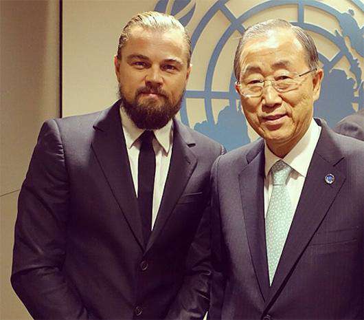 Леонардо Ди Каприо и Пан Ги Мун. Фото: Instagram.com/leonardodicaprio.