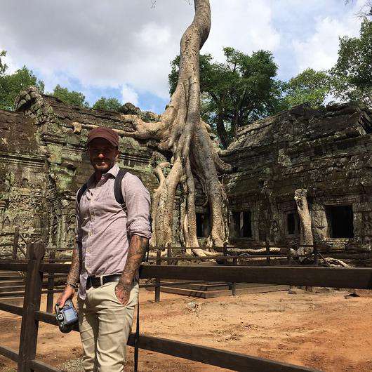 Дэвид Бекхэм в храме Та Прум. Фото: социальные сети