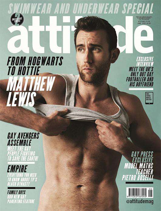 Мэтью Льюис на обложке журнала Attitude. Фото: attitude.co.uk.