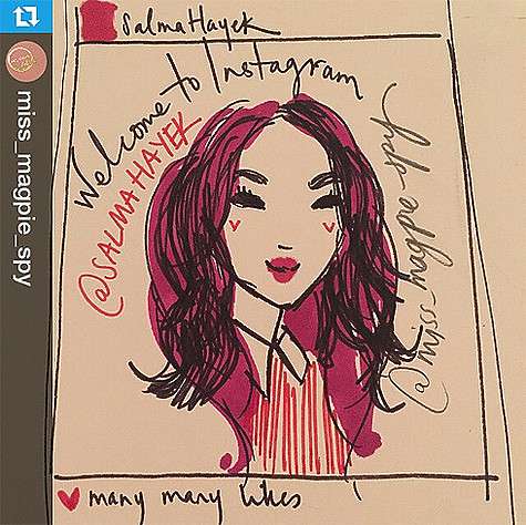 Сальма Хайек поблагодарила поклонников за свои многочисленные портреты. Фото: Instagram.com/salmahayek.