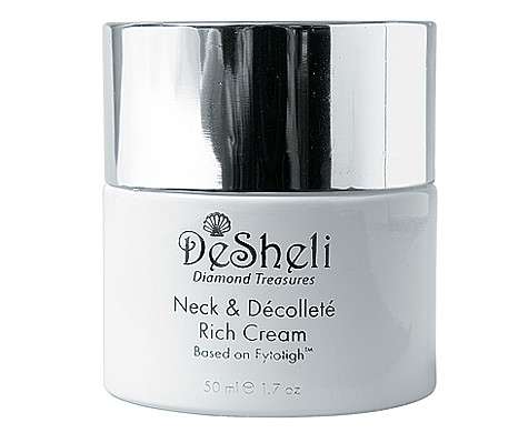 Питательный крем для шеи и зоны декольте из набора средств Diamond. Treasures Skin Glory для ухода за телом от Desheli. Фото: материалы пресс-служб. Питательный крем для шеи и зоны декольте из набора средств Diamond. Treasures Skin Glory для ухода за телом от Desheli. Фото: материалы пресс-служб.