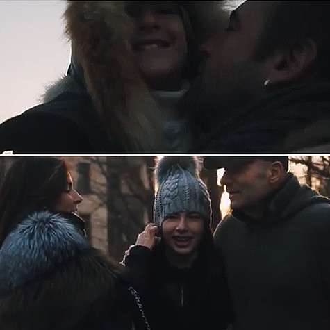 Бывший муж певицы Роман Черницын с сыном Артемом/Игорь Крутой с семьей. Кадр из клипа.