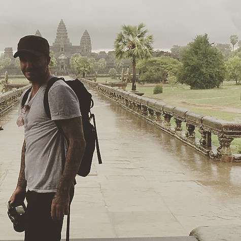 Дэвид Бекхэм в храме Ангкор Ват. Фото: социальные сети