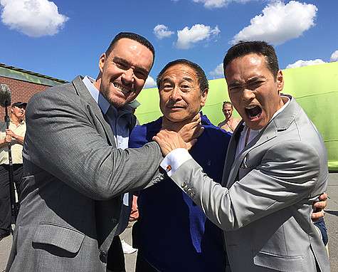 Александр Невский и Марк Дакаскос на съемках фильма «Максимальный удар». Фото: материалы пресс-служб.