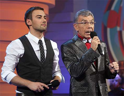 Юрий Николаев получил ТЭФИ за программу «Достояние республики». Со своим соведущим Дмитрием Шепелевым. Фото: Лилия Шарловская.