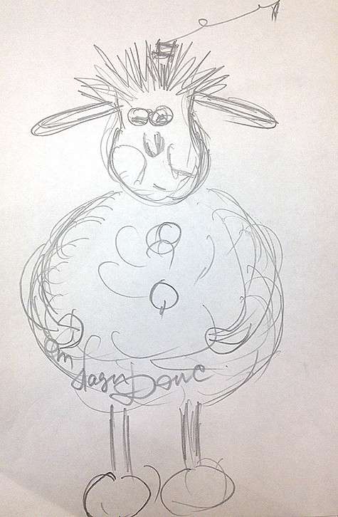 Авторский эскиз одной из подарочных козочек Лады Дэнс. Фото: материалы пресс-служб.