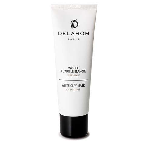 Очищающая маска с белой глиной и эфирными маслами розового дерева и пачули White Clay Mask от Delarom обладает легким отбеливающим эффектом.