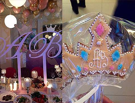 Для именинницы Аллы-Виктории была сделана сладкая корона с инициалами. Фото: Instagram.com/fkirkorov.