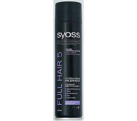 Лак для волос «Густота и Объем» от SYOSS Full Hair 5. Фото: материалы пресс-служб.