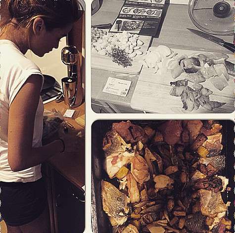 Вернувшись домой, Бородиной тут же пришлось встать к плите. Она приготовила очень вкусную рыбу. Фото: Instagram.com/borodylia.