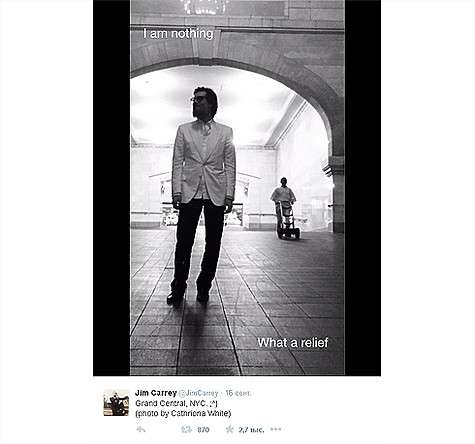 Снимок Джима Керри, сделанный Катрионой Уайт. Фото: Twitter.com/@JimCarrey.