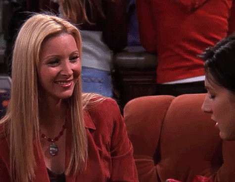 В этом кадре Кортни Кокс заменяет дублерша. Кадр из сериала Друзья.