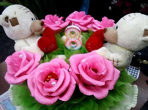 Букет с конфетами внутри