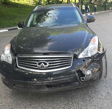 Машина Агаты Муцениеце после аварии. Фото: Instagram.com/agataagata.