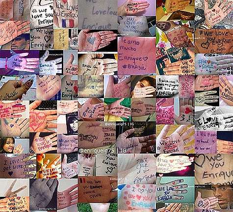 Поклонники Энрике Иглесиаса, узнав о произошедшем, решили поддержать певца, забросав его фотографиями своих рук и ладоней с признаниями в любви. Фото: Instagram.com/enriqueiglesias.