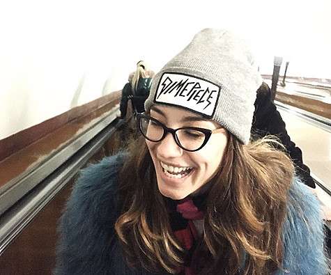 Виктория Дайнеко в метро. Фото: Instagram.com.