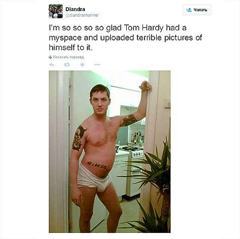 Эти снимки в нижнем белье Том Харди сделал несколько лет назад. Фото: Twitter.com/@diandrasharline.