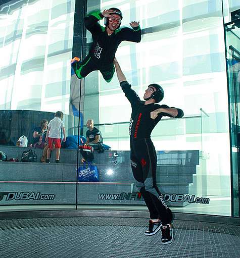 По словам Михалковой, летать в аэродинамической трубе оказалось не таким простым делом. Фото: материалы пресс-служб.