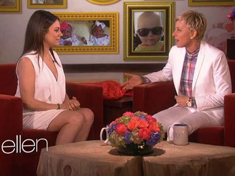 Мила Кунис на шоу Эллен ДеДженерес. Фото: www.ellentv.com.