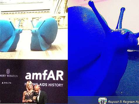 Гигантская улитка, которую Вито Шнабель приобрел на аукционе для Хайди Клум. Фото: Instagram.com/crackingartgroup.