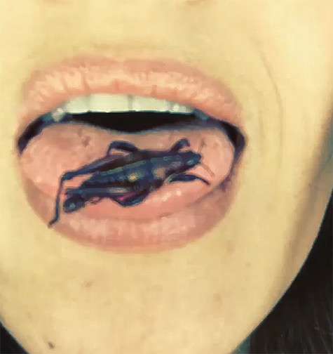 Сальма Хайек показала, как прожевала сверчка. Фото: Instagram.com/salmahayek.