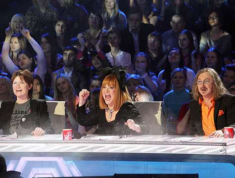 Алла Пугачева, Игорь Николаев и Диана Арбенина на съемках шоу Фактор А. Фото: Лилия Шарловская.