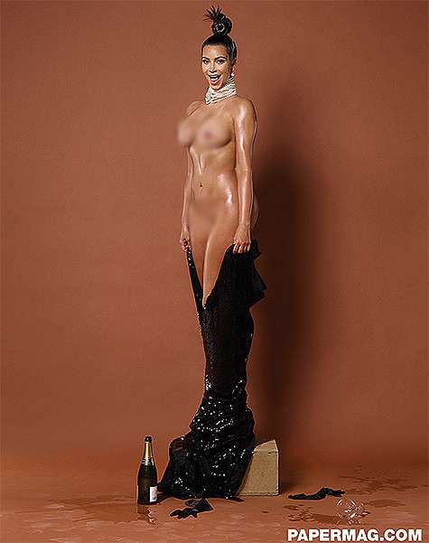 Ким Кардашьян полностью обнажилась. Фото: papermag.com.