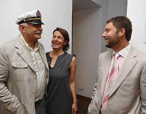 С Никитой Михалковым и директором Итальянского культурного центра в Москве Ольгой Страда. Фото: личный архив Василия Церетели.