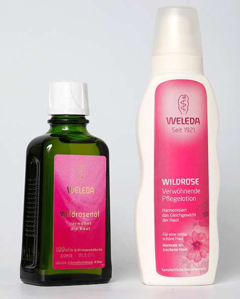 Розовое гармонизирующее молочко для тела и масло дикой розы от Weleda Розовое гармонизирующее молочко для тела и масло дикой розы от Weleda