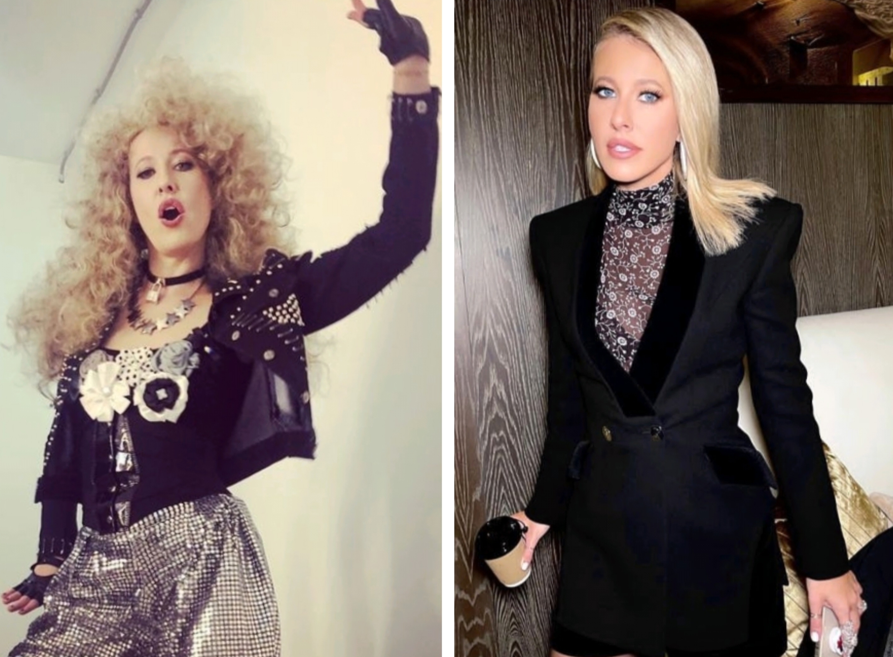 Колготки с дырками и брючные костюмы: битва образов Собчак, сцепившейся с Бородиной