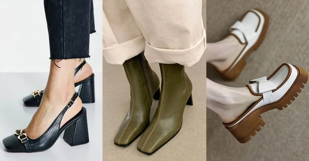Квадратные носы: тренд обуви весны 2025, как и с чем носить