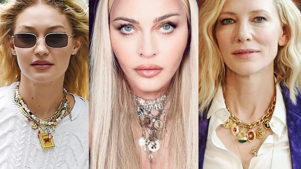 Портреты, драгоценные камни, монохром: тренды 2025 года ожерельев с шармами