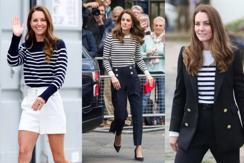 Полосатый свитер, как у Кейт Миддлтон: с чем носить, 7 вариантов