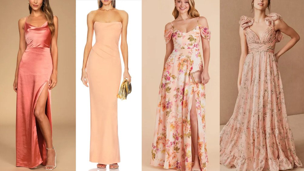 Как персик: самый модный цвет платья для подружек невесты в 2024 году