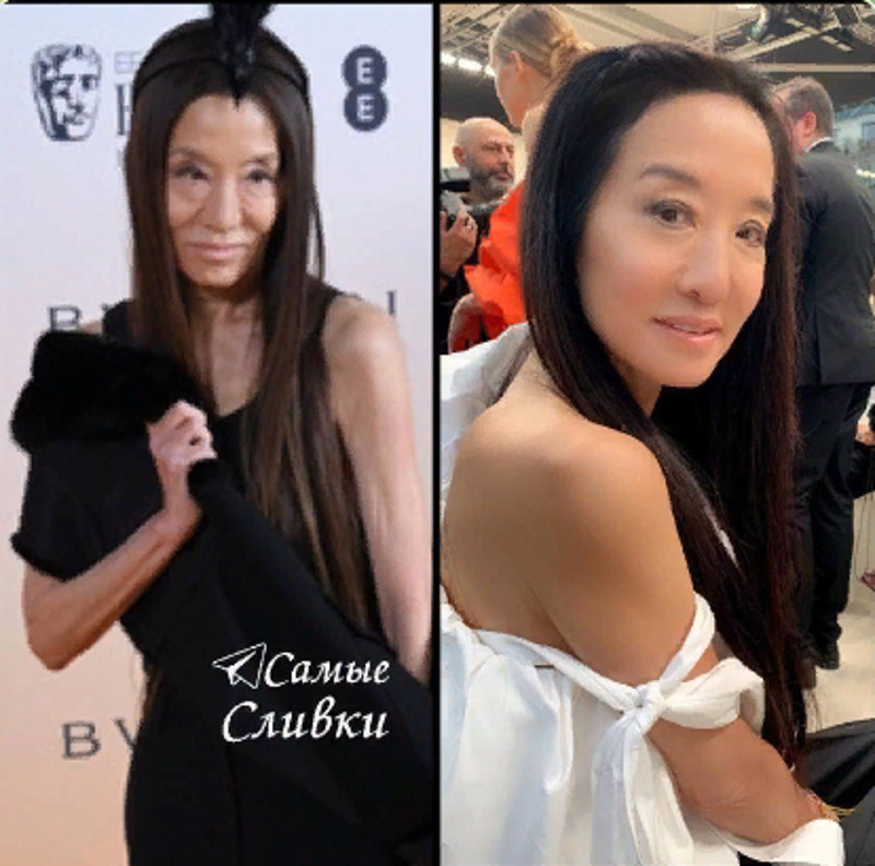 Вера Вонг без фильтров и с ними