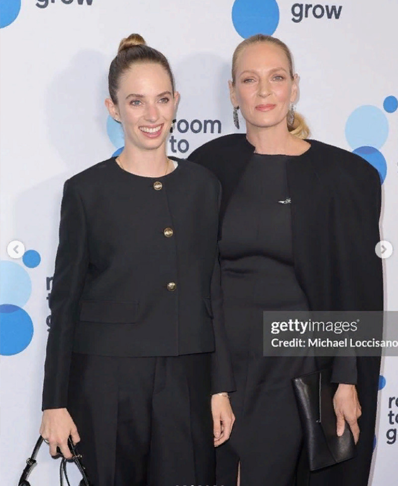 Ума Турман с дочерью